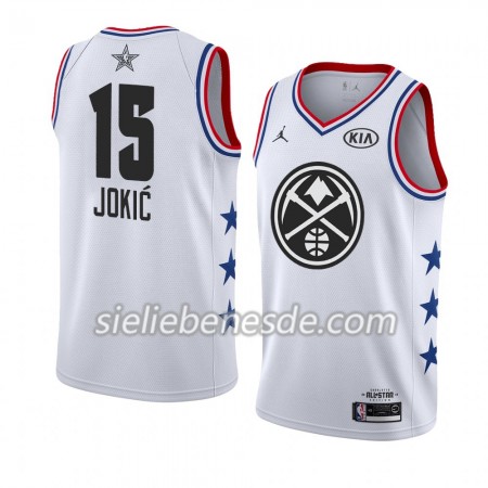 Herren NBA Denver Nuggets Trikot Nikola Jokic 15 2019 All-Star Jordan Brand Weiß Swingman